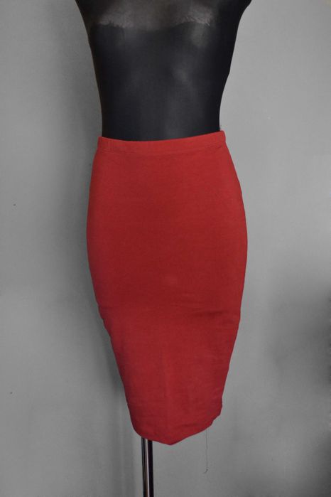 ołówkowa spódnica bawełniana midi z wysokim stanem S 36 ASOS