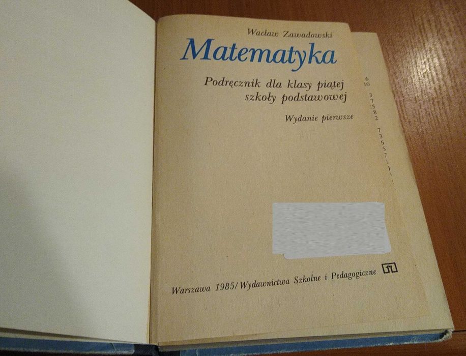 Matematyka 5 podręcznik dla klasy piątej szkoły podstawowej Zawadowski
