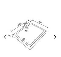 Brodzik do kabiny prysznicowej 100 x 80 akrylowy nowy