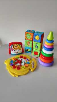 Набір іграшок: пірамідка, м'які кубики, веселий телефон, сортер