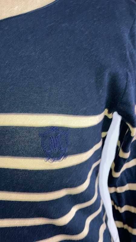 Bluzka w beżowo granatowe paski Massimo Dutti.