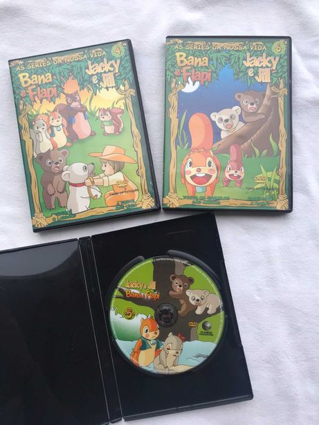 3 DVD's - Bana e Flapi + Jacky e Jill (+ de 4 anos)