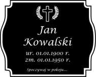 Tabliczka nagrobkowa TABLICA NAGROBNA NA GRÓB
