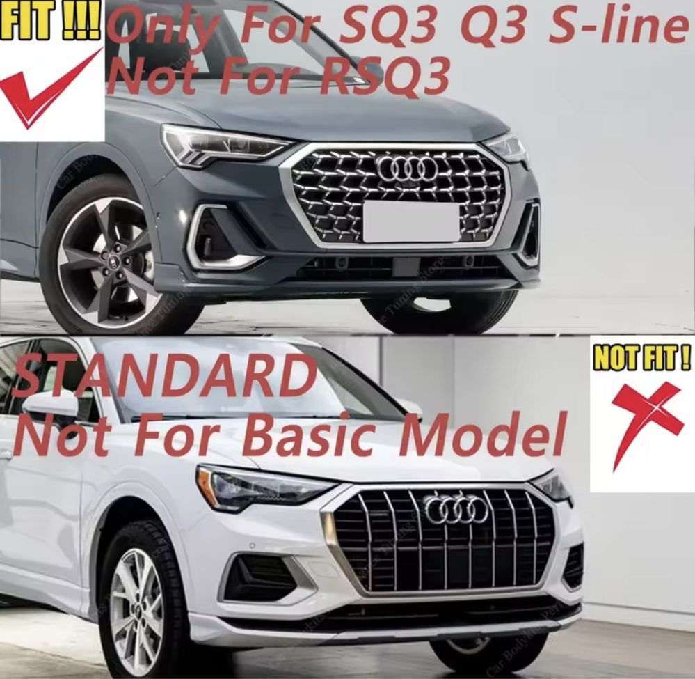 Dokładka przedniego zderzaka Audi Q3 mk2 SQ3-S line Q3 czarny połysk