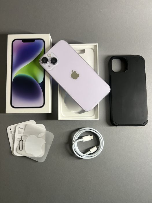 Iphone 14 - 128GB kondycja 100% baterii fioletowy