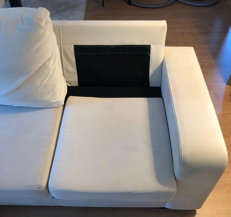 Sofá com chaise long branco