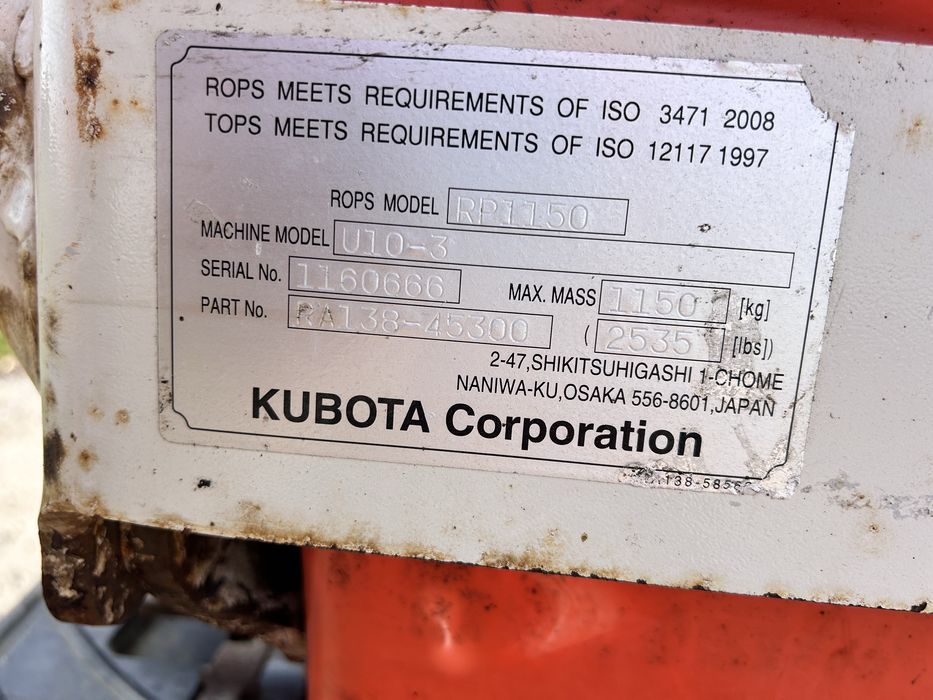 Minikoparka  Kubota u 10-3