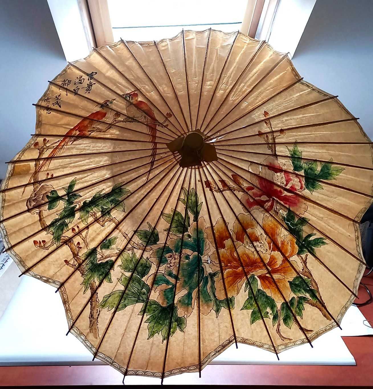 Chińska parasolka lata 80 XXw. Wystrój wnętrz, scenografia, dekoracja.