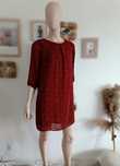 Czerwona sukienka w czarne wzorki H&M s 36