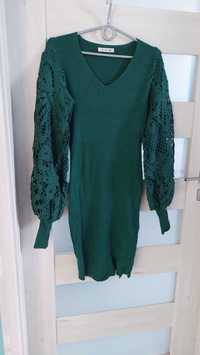 Sukienka damska prążek butelkowa zieleń Rozmiar uniwersalny M L XL8