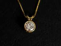 Srebrny łańcuszek z 1crt diamentem Moissanitem pozłacany