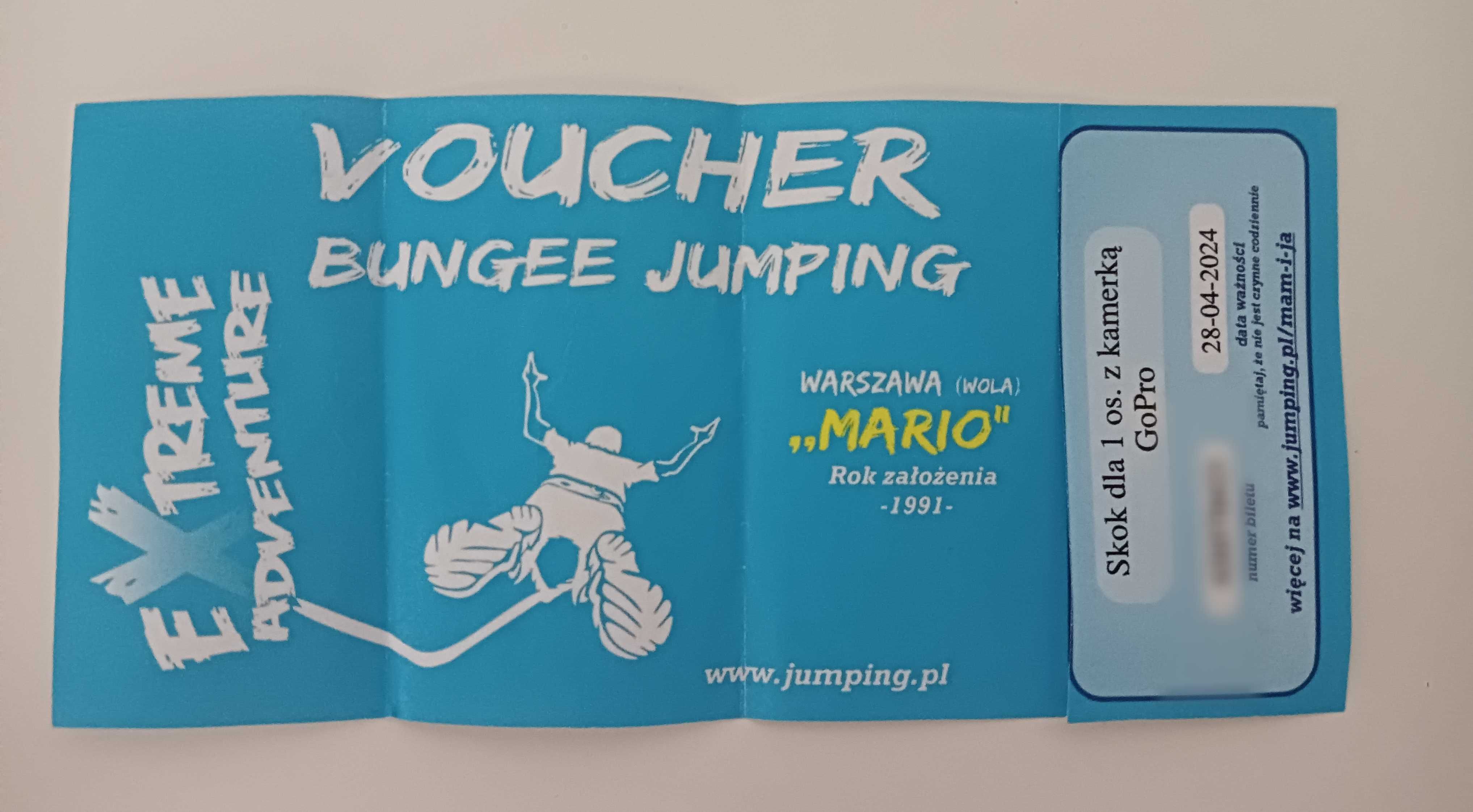 Voucher na bungee - Mario Warszawa