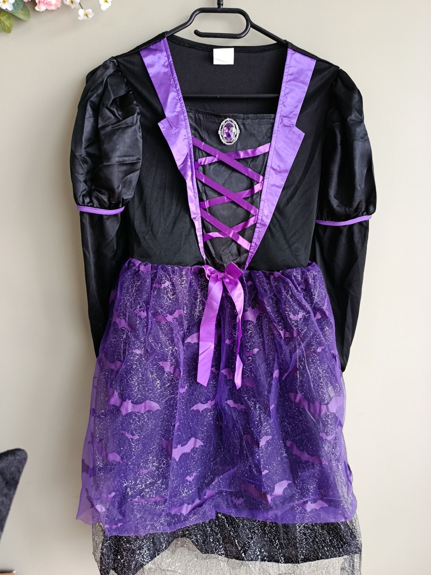 Przebranie halloween sukienka wiedźma 140/146
