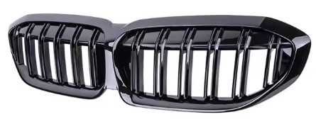 Grelhas frontais preto brilho dupla barra BMW série 3 G20 G21 1ª fase