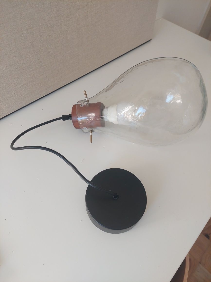 Candeeiro de tecto em.vidro artesanal