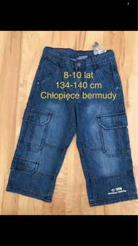 Niebieskie dżinsowe/jeans spodenki /bedmudy chłopięce rozm 8-10 lat, 1