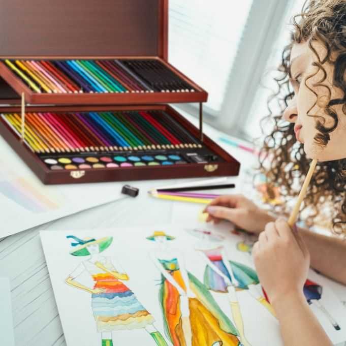 Etui do malowania deluxe dla dorosłych kredki zestaw z walizką