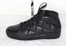 hogl skóra naturalna skórzane czarne sneakersy trampki pikowane 39 6