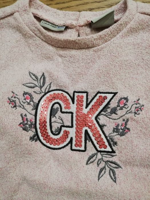 Bluza Calvin Klein dla dziewczynki 98-104 bawełna bluzka sweter
