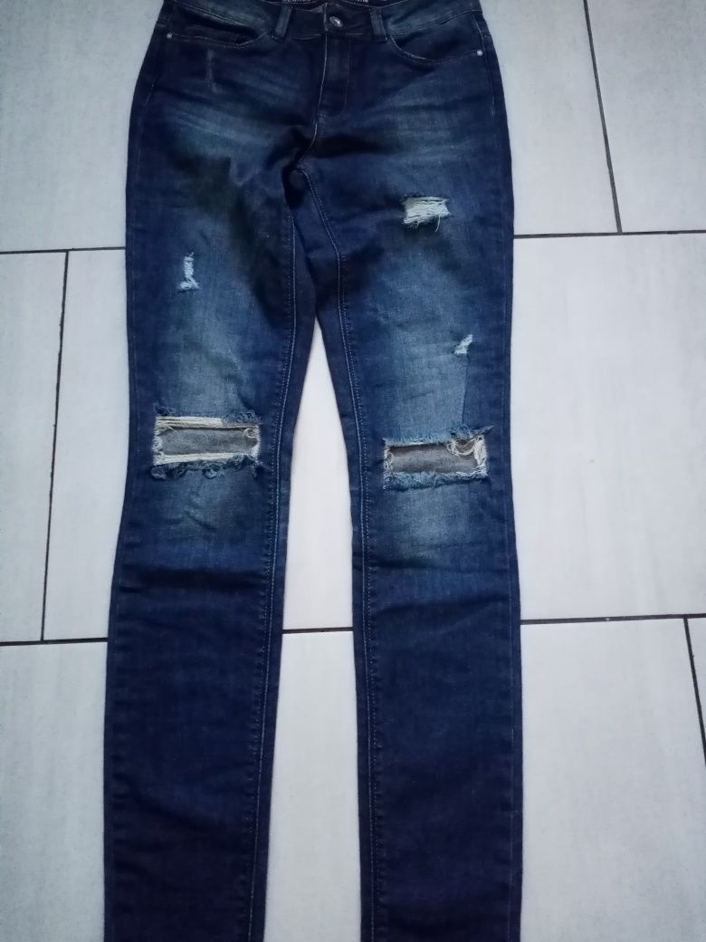 Spodnie jeansy rurki damskie s/m