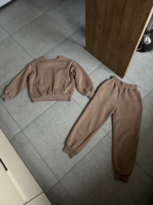 Флисовый теплый костюм цвет мокко бежевый размер s-m zara капучино