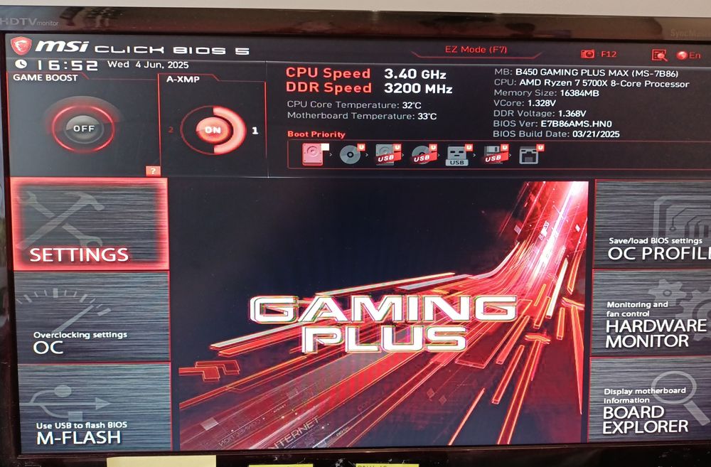Ryzen 7 5700x + msi b450 GamingPlus + 16GB + Chłodzenie