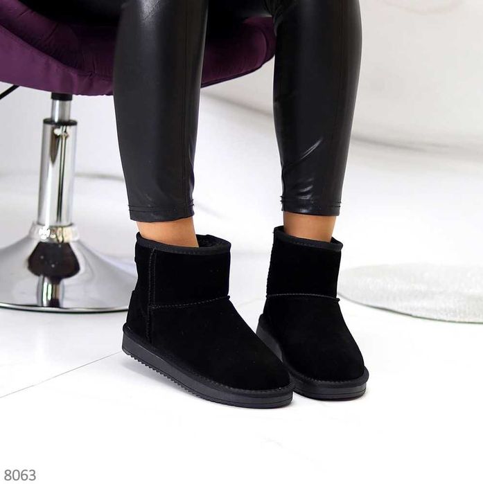 Чорні уггі ITTS натуральна замша 36,37р, низкие угги ITTS натур замш