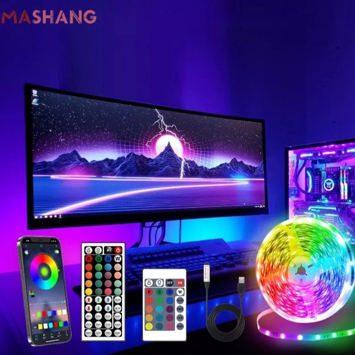 Светодиодная лента 10м Bluetooth+пульт 5050 Usb гирлянда 15м Rgb