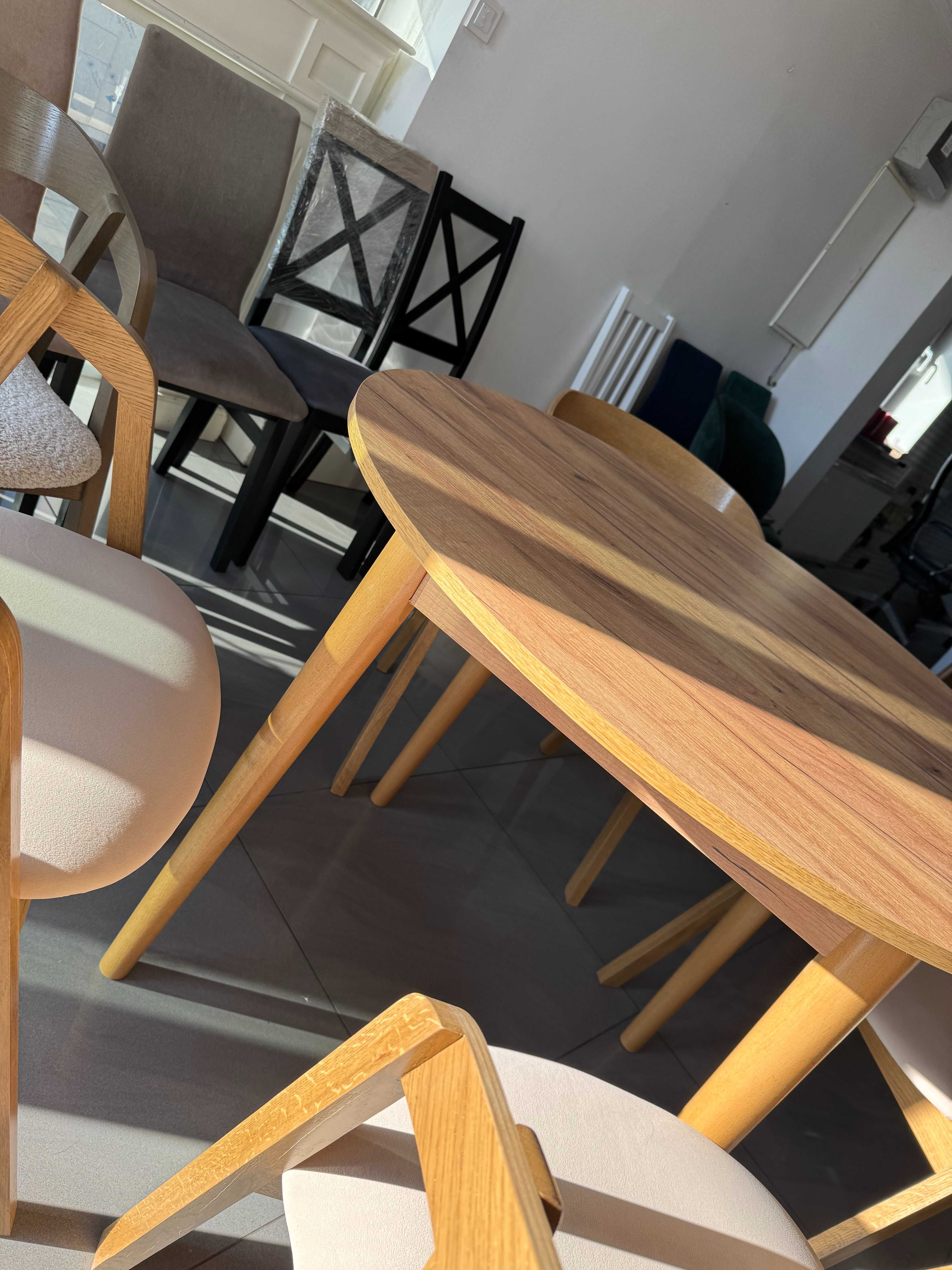 Zestaw mebli Stół FI 100 cm + 4x krzesło drewniane