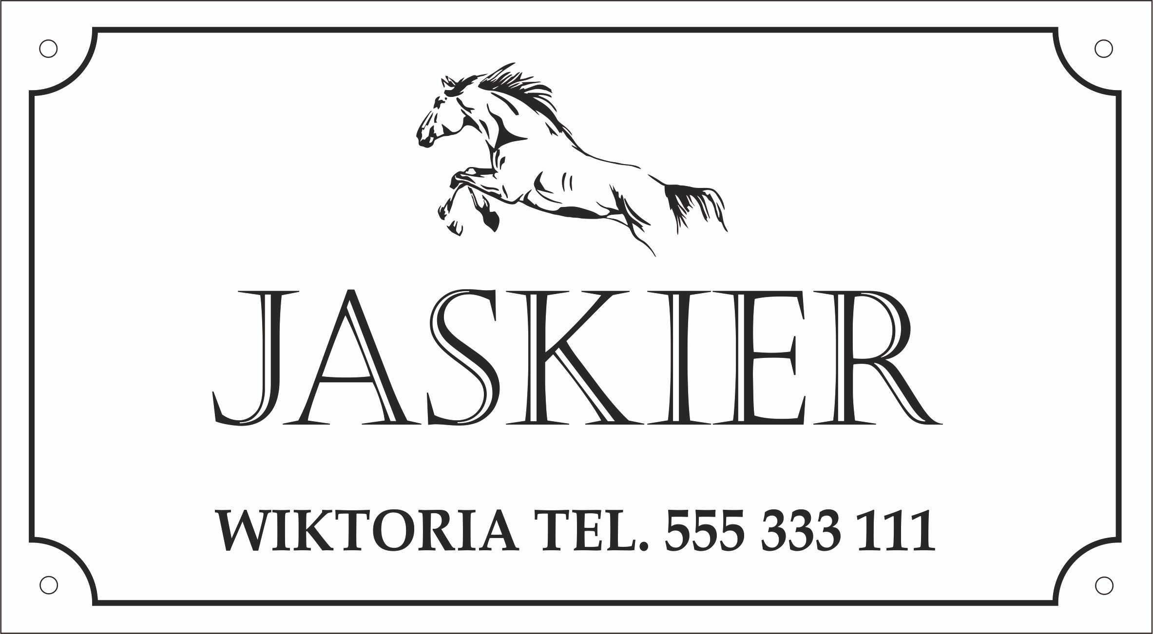 Tabliczka na boks grawerowana personalizacja laminat grawerski 20x11cm