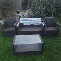 Wypoczynek ogrodowy Stolik krzesła sofa techno Ratan