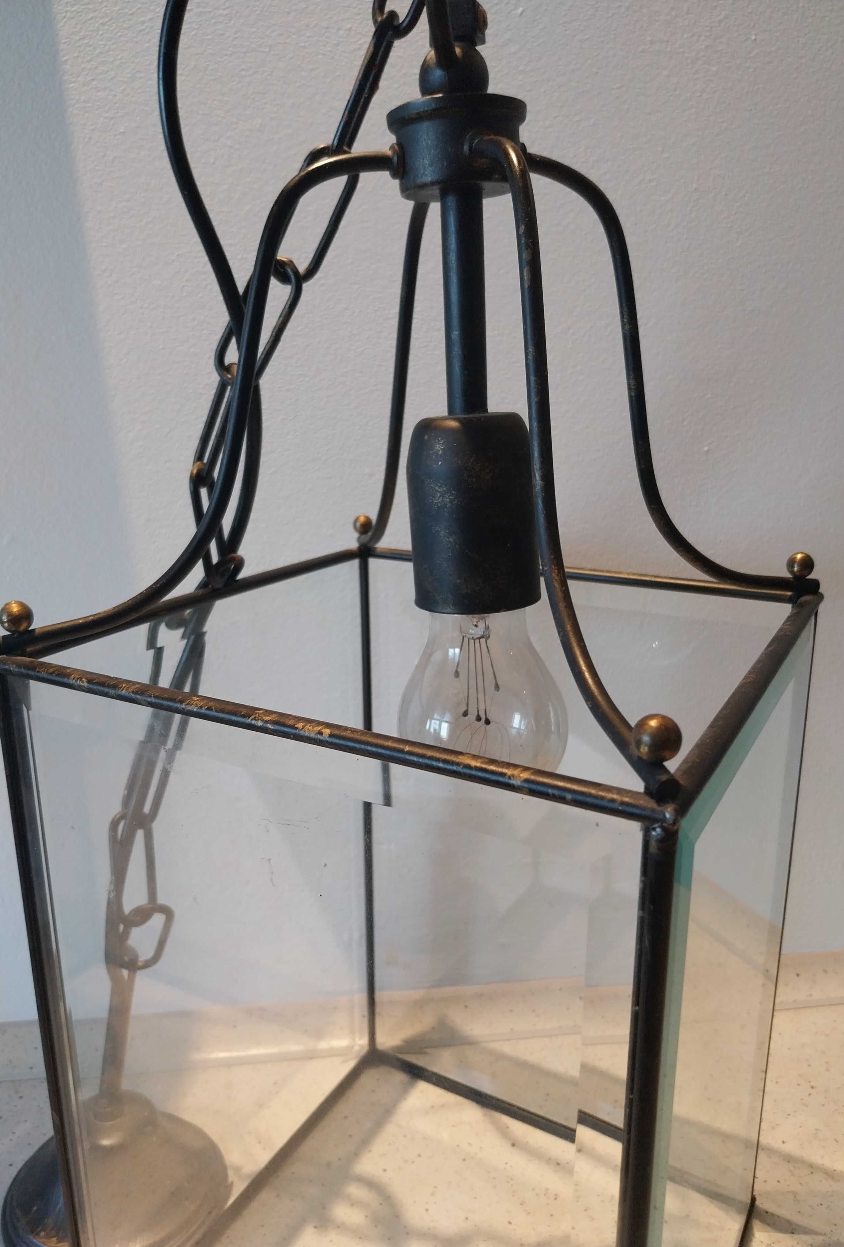 Lampa ef frantzen mosiądz krysztal 70s