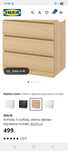 Komoda ikea malm 3 szuflady 80 cm kolor dąb