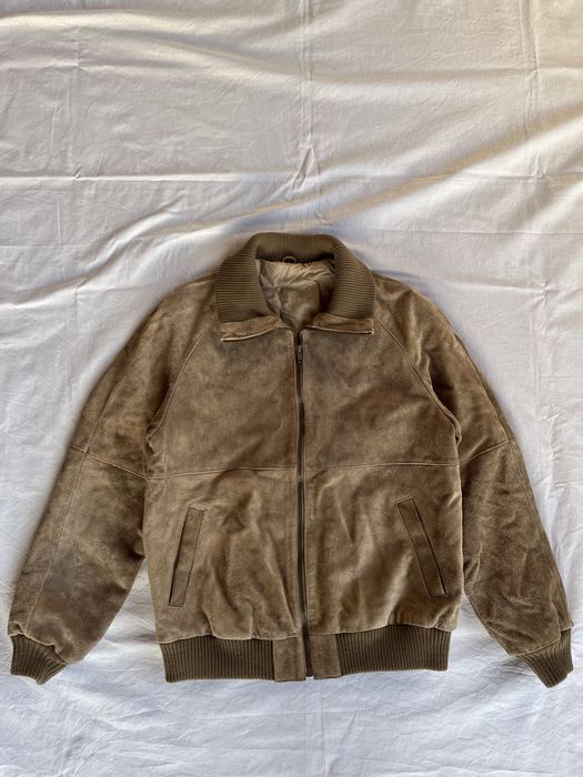Винтажный замшевый бомбер Vintage Bomber Jacket 90s Style Made Korea