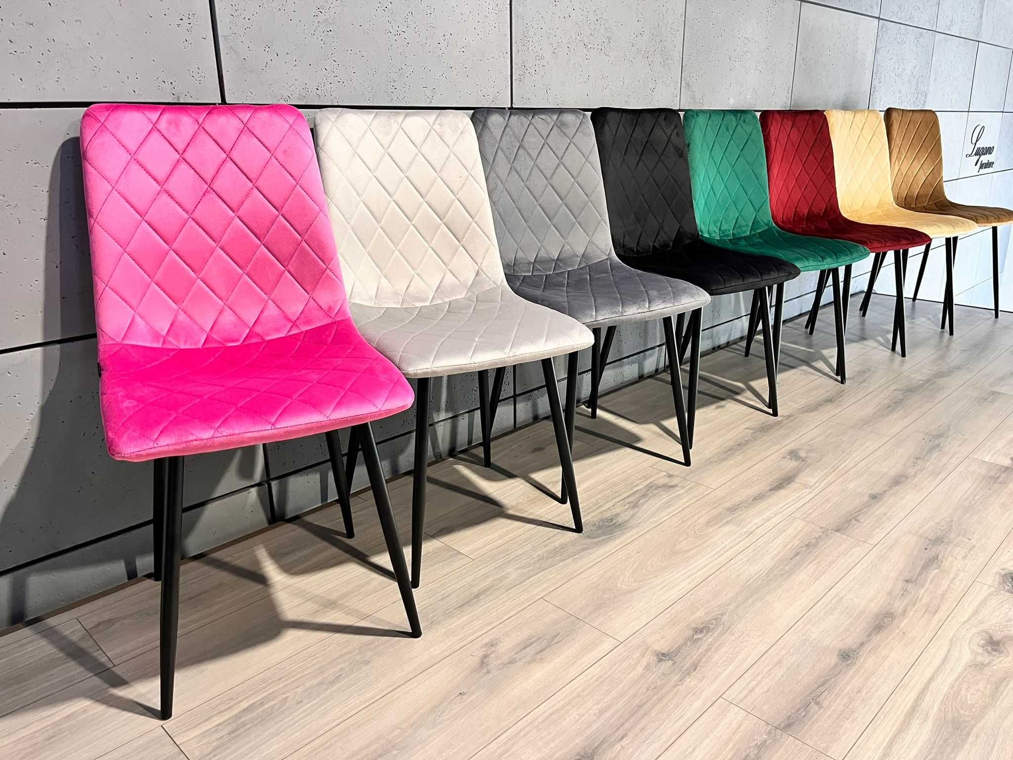 Krzesła do salonu kuchni jadalni tapicerowane BORGO marki LUGANO nowe
