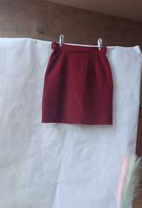 Spódniczka spódnica bordowa burgundowa talia A miś polar XS 34 ciepła
