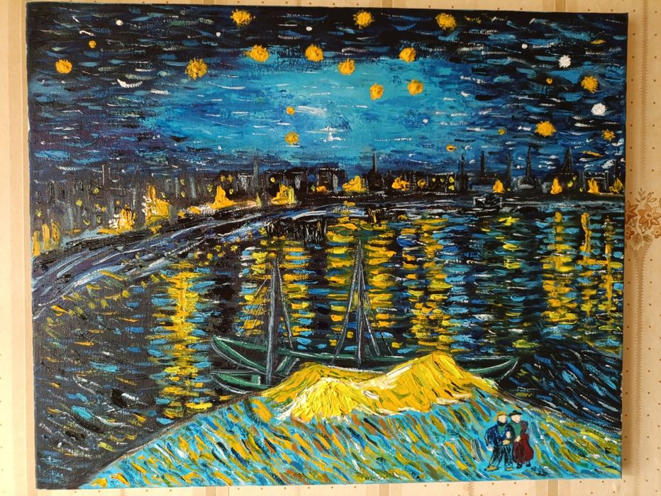 Картина Ночь над Роной, холст масло