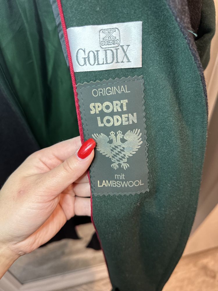 Goldix militarny długi maxi płaszcz płaszczyk wełna xl