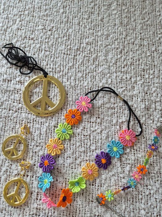 Kostium Przebranie Hipisa Strój Hipisowski Lata 70 60 Sukienka Roz XXL