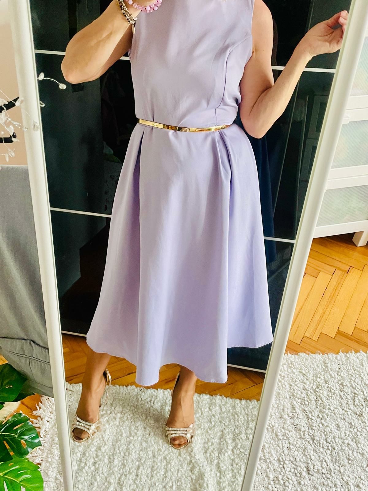 Sukienka elegancka wizytowa liliowa nowa roz 42  firma Trendyol