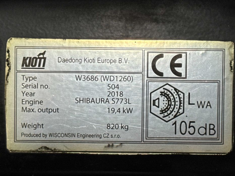 Traktorek Kosiarka Kioti WD1260 Górny wysyp Diesel 355 MTG JAK NOWY