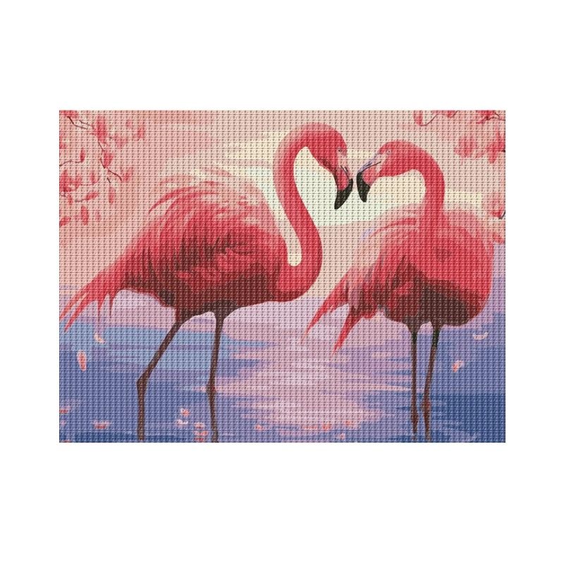 Diamond painting haft diamentowy - flamingi (224)