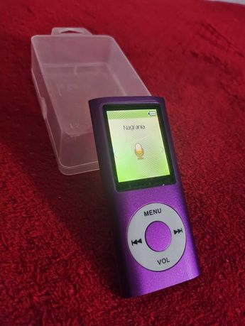 Player MP3 MP4 Przenośny Odtwarzacz Radio dyktafon słuchawki fioletowy