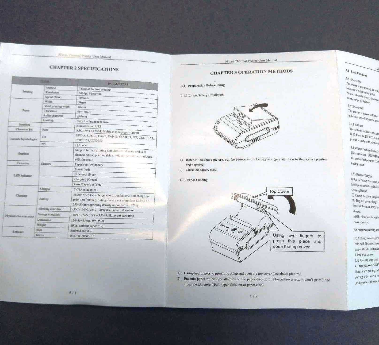 Блютус термопринтер Pos Bisofice 58мм USB-C для чеков