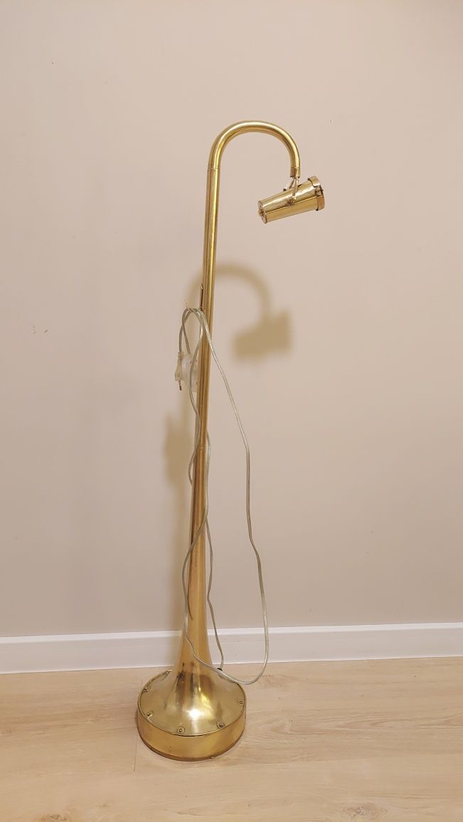 Lampa podłogowa mosiężna nocna do czytania