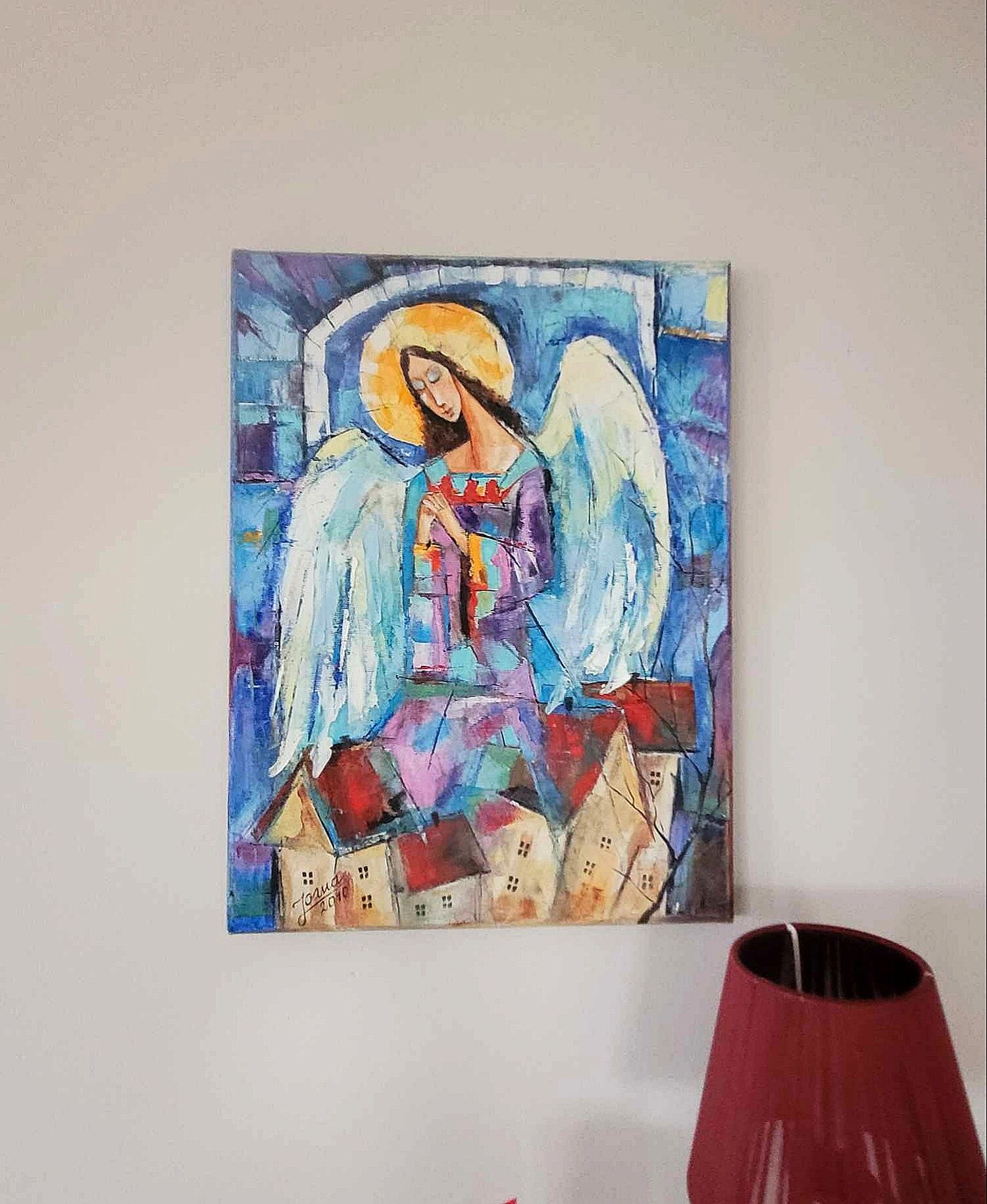 Anioł opiekun domu - obraz olejny