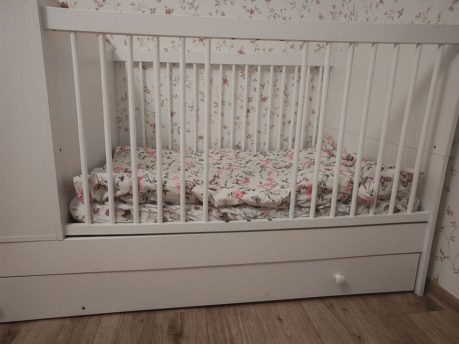 Łóżeczko 3w1 Klupś kompakt z komodą