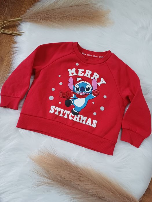 Śliczna świąteczna czerwona bluza dla dziewczynki 1.5-2 latka 92cm