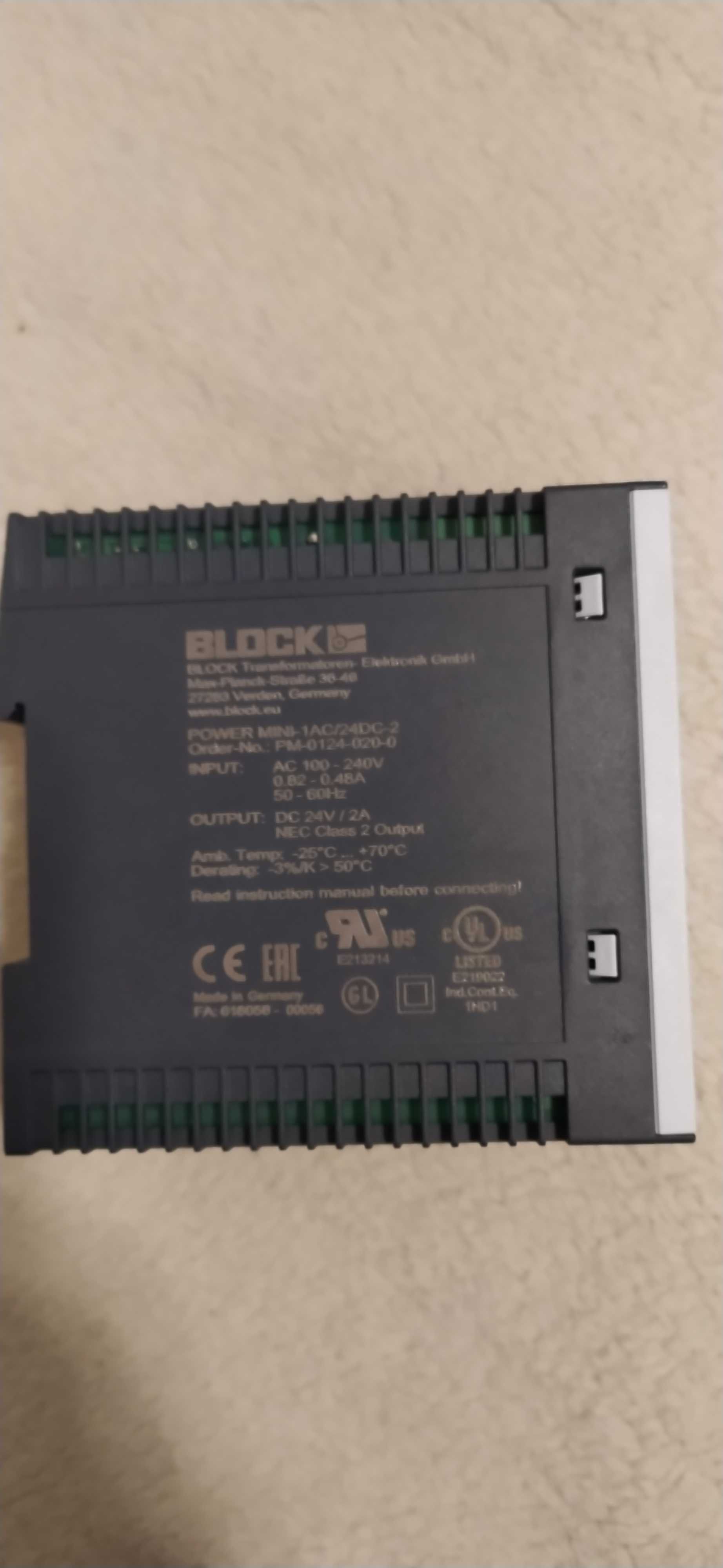 Zasilacz na szynę DIN Block PM-0124 24V DC 2A 48W