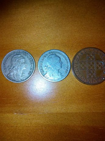 2 moedas de 50 centavos de 1927 e de 1960
